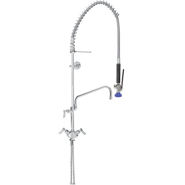 Fisher 34193 Deck Mounted Single Base Pre-Rinse Faucet With 12" Swing Spout And Wall Bracket