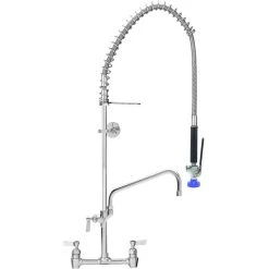 Fisher 48887 Backsplash Mounted Pre-Rinse Faucet With Wall Bracket And 8" Centers - 6" Swing Spout