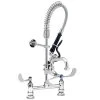 T&S Brass And Bronze Works T&S MPY-8DLN-06 EasyInstall Deck Mounted 24 1/2" High Mini Pre-Rinse Faucet With Adjustable 8" Centers, Low Flow Spray Valve, 24" Hose, 6" Add-On Faucet, And 6" Wall Bracket