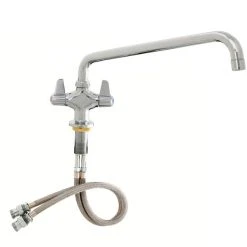 T&S Brass And Bronze Works Equip By T&S 5F-2SLX18 Deck Mount Single Hole Faucet With 18 1/8" Swing Nozzle And Lever Handles