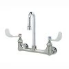 T&S Brass And Bronze Works T&S B-2443 Wall Mount Mixing Faucet With 8" Adjustable Centers, 2 7/8" Gooseneck, 4" Wrist Action Handles, And Eterna Cartridges