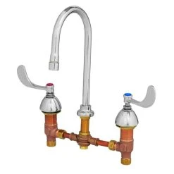 T&S Brass And Bronze Works T&S B-0867 Deck Mount Mixing Faucet With 8" Adjustable Centers, 5 9/16" Gooseneck, And 6" Wrist Action Handles