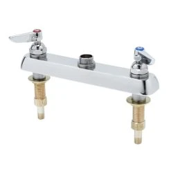 T&S Brass And Bronze Works T&S B-1120-XS-LN Deck Mount Workboard Faucet With 8" Centers, Escutcheon, And Tailpieces