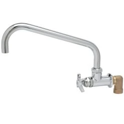 T&S Brass And Bronze Works T&S BF-0299-08 Big Flo Polished Chrome Single Hole Wall Mount Faucet With 90 Degree Installation Kit, 8" Swing Nozzle, And 4 Arm Handle