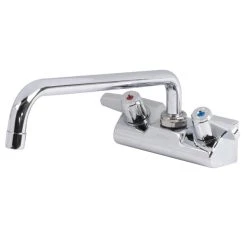 T&S Brass And Bronze Works Equip By T&S 5F-4WLX08 Wall Mounted Faucet With 8 1/8" Swing Spout, 2.2 GPM Aerator, 4" Centers, And Lever Handles