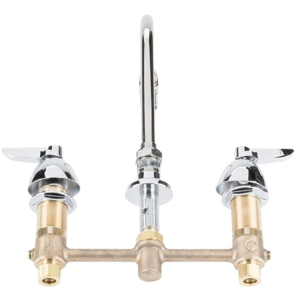 T&S Brass And Bronze Works T&S B-2853-RSW Deck Mount Easy Install 2.2 GPM Faucet With 8" Centers, 7" Gooseneck, And Quarter Turn Eterna Cartridges - Image 3