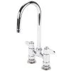 T&S Brass And Bronze Works Equip By T&S 5F-4DLS05 Deck Mounted Faucet With 5 9/16" Gooseneck Spout, 4" Centers, Laminar Flow Device, And Lever Handles