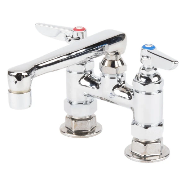 T&S Brass And Bronze Works T&S B-2501-CR Deck Mount Mixing Faucet With 4" Adjustable Centers, 6" Cast Spout, And Cerama Cartridges - Image 3