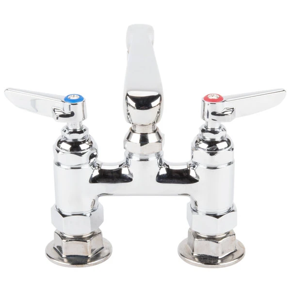 T&S Brass And Bronze Works T&S B-2501-CR Deck Mount Mixing Faucet With 4" Adjustable Centers, 6" Cast Spout, And Cerama Cartridges - Image 5