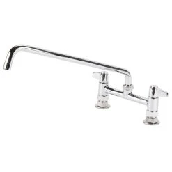 T&S Brass And Bronze Works Equip By T&S 5F-8DLX18 Deck Mount Swivel Base Mixing Faucet With 18 1/8" Swing Nozzle And 8" Centers - ADA Compliant