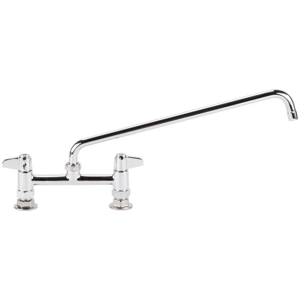 T&S Brass And Bronze Works Equip By T&S 5F-8DLX16 Deck Mounted Faucet With 16 1/8" Swing Spout, 8" Adjustable Centers, 5.23 GPM Laminar Flow Device, Cerama Cartridges, And Lever Handles - Image 2