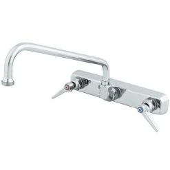 T&S Brass And Bronze Works T&S B-1125-XS Wall Mount Workboard Faucet With 8" Centers, 6" Swing Nozzle, Escutcheon, And Tailpieces