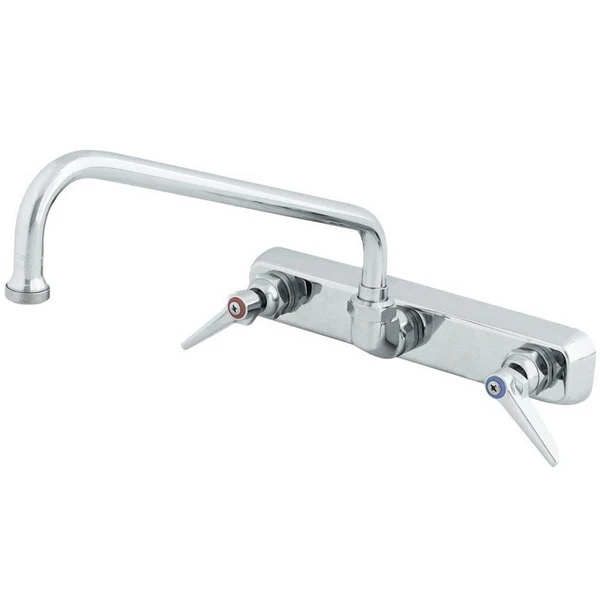 T&S Brass And Bronze Works T&S B-1125-XS Wall Mount Workboard Faucet With 8" Centers, 6" Swing Nozzle, Escutcheon, And Tailpieces