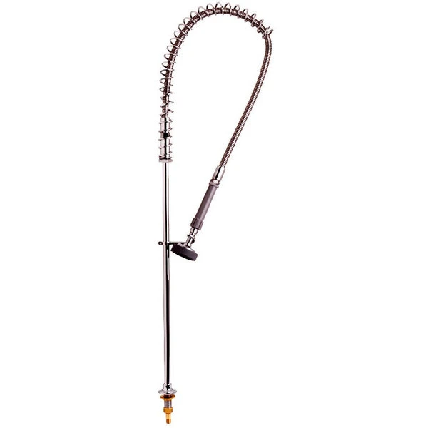 T&S Brass And Bronze Works T&S B-0153 Deck Mounted 39" High Pre-Rinse Faucet With Single Inlet, Foot Pedal Valves, And 44" Hose