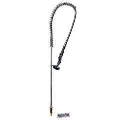 T&S Brass And Bronze Works T&S B-0143 Deck Mounted 42 1/4" High Pre-Rinse Faucet With Concealed Base, 4-Arm Handles, And 44" Hose