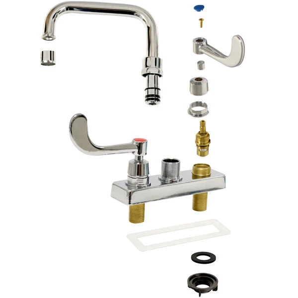 Advance Tabco K-208 6" Deck Mount Extended Spout Faucet With Wrist Handles And 4" Centers - Image 2
