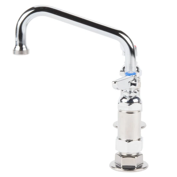 T&S Brass And Bronze Works T&S B-0222 Deck Mounted Faucet With 6" Swing Nozzle, 8" Adjustable Centers, 23.09 GPM Stream Regulator Outlet, Eterna Cartridges, And Lever Handles - Image 3